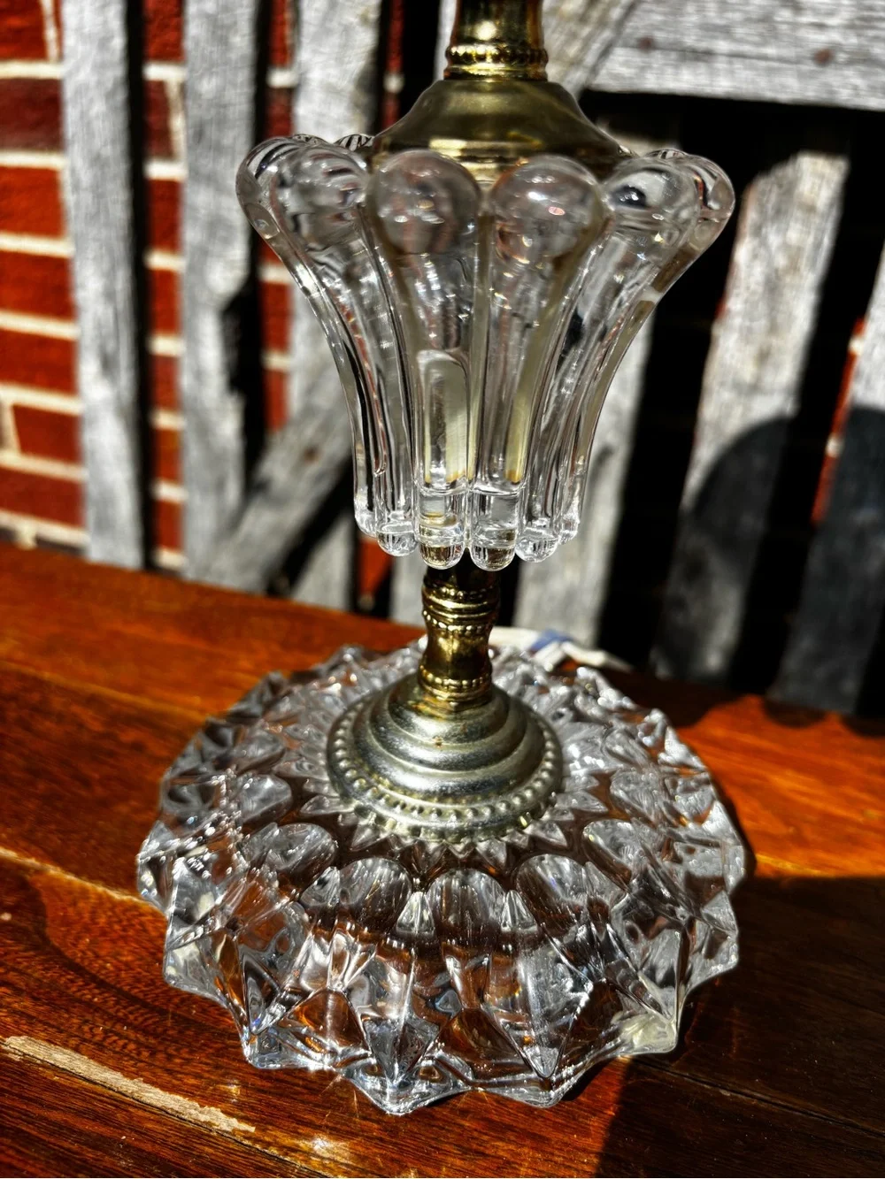 Vintage Michelotti Glass Crystal Boudoir Parlor Lamp